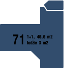 71 1+1, 46,6 m2 lodžie 3 m2
